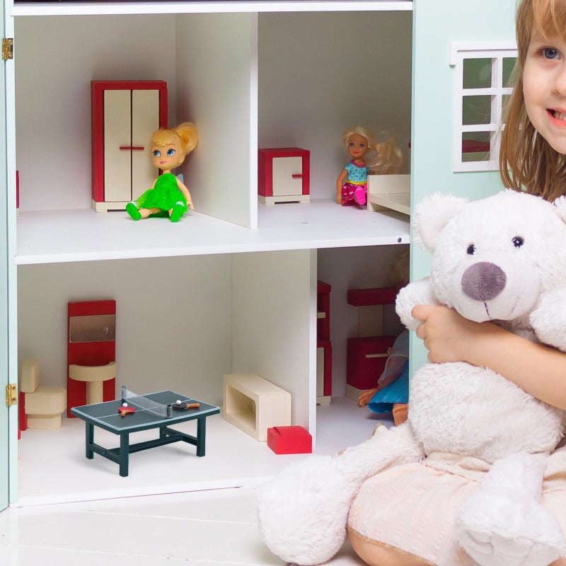 NUOBESTY Miniature Pong Table Tennis Paddle Set Doll Mini Sports Dollhouse Furniture Decoration Accessories - Image 5